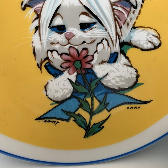 Table Talk World Wide Arts 3Pc Vintage Childrens Dining Set Cat Porcelain 1973 - Picture 5 of 10